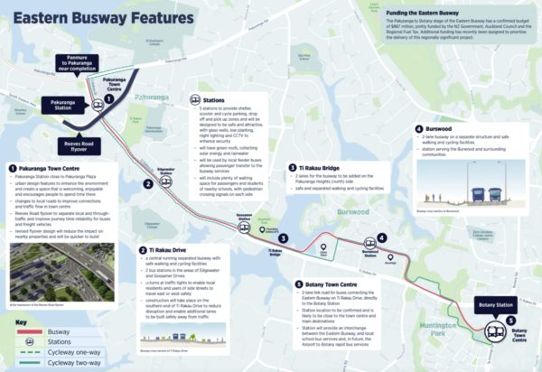 Eastern Busway Stage 2 map - Greater Auckland